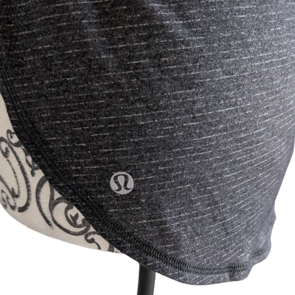 Lululemon Seek The Heat Tank Heathered Black / Black Rel: 10/2014 Women's size 6 - Picture 8 of 10